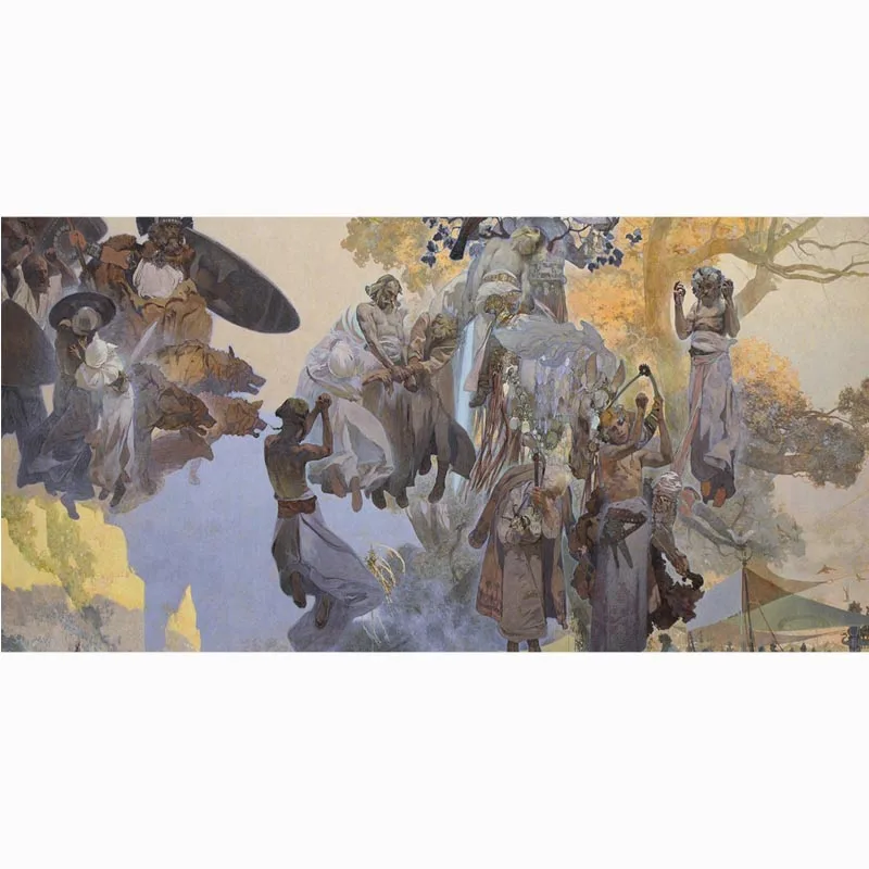 Большое бамбуковое волокно ткань Alphonse Mucha рабочее пляжное полотенце для занятий
