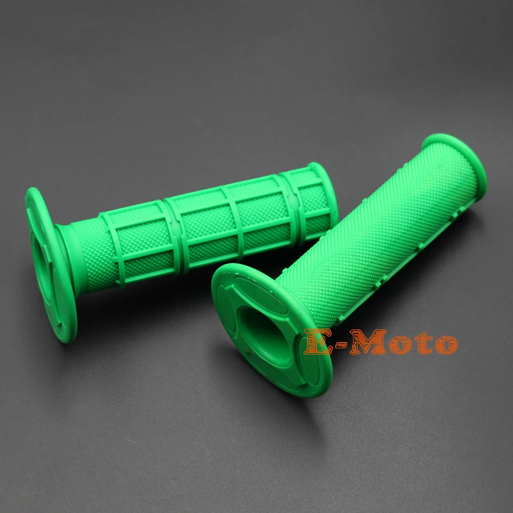MX Waffle Handlebar Rubber Grips Throttle Grip Motocross Dirt Bike 22mm 7/8" Green NEWmotocross