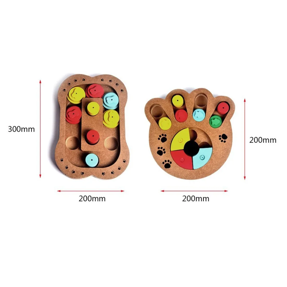 Натуральное питание обработанная деревянная форма лапы собака кошка IQ Обучающие игрушки Обучающие игры для кормления Paw Puzzl Plate Juguetes Para Perros