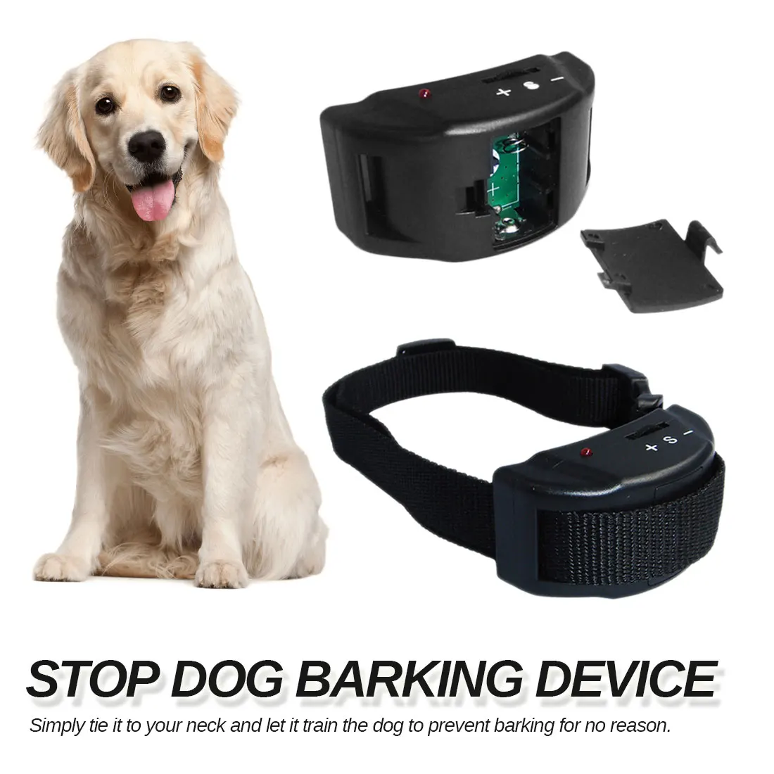 

Bark Collar Dog Shock Anti Barking Collar Smart Chip Rechargeable Waterproof Safe Control for Small-Medium-Large Dogs
