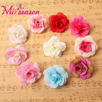 

100pcs DIY Artificial Samll Tea Rose Flower Head For Wreath Corsage Head flower Farlands Rings Fake flowers For Wedding Decor