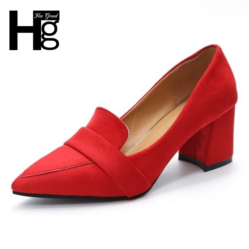 

HEE GRAND Elegant Women's Pumps Pointed Toe Dress Wedding Shoes Woman High Square Heels Shoes for Woman WXG434