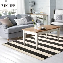 WINLIFE Северный Европейский современный стиль ковры полосатый пол Коврики для спальни/отеля/йоги играть Противоскользящие коврики