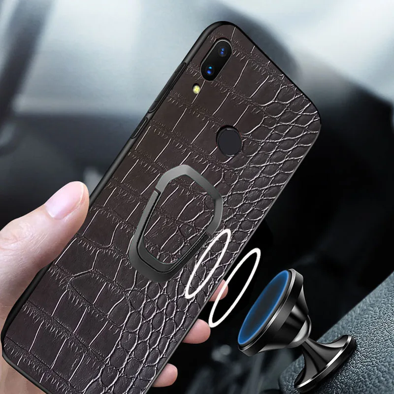 Чехол для huawei mate 20 p20 p30 lite pro nova 4 4e 3 3i 3e крокодиловый узор автомобильный держатель