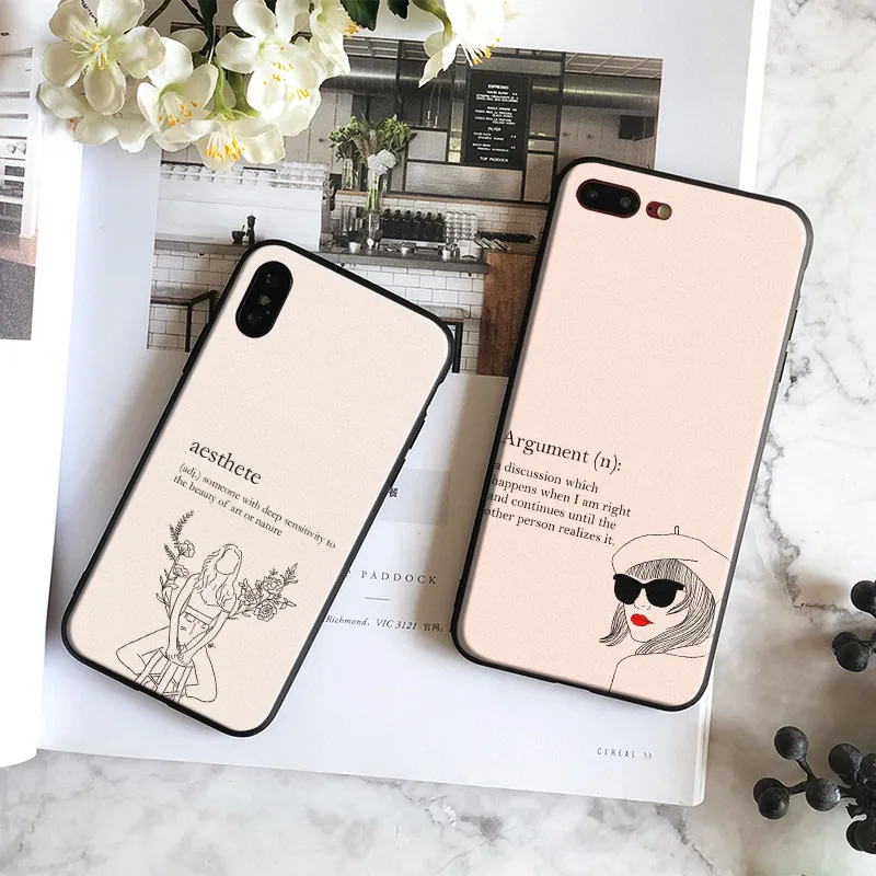 

Aesthetics Chic Minimal Quotes Words Soft Silicone Phone Case Shell For Apple iPhone 5 5s Se 6 6s 7 8 Plus X XR XS MAX