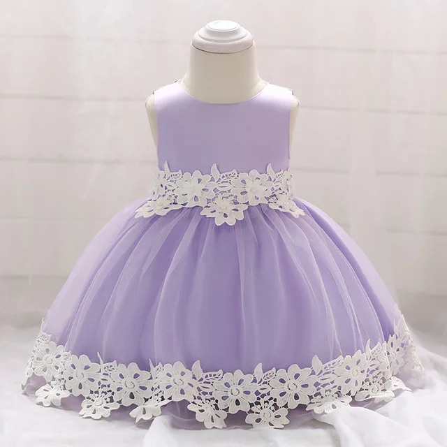 Baby Dress Lace Flower pearl Christening Gown Baptism Clothes Newborn Kids Girls Birthday Infant Party Dresses Princess Costume