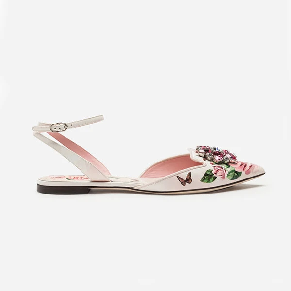 Qianruiti/Роскошные Брендовые женские туфли; кожаные свадебные туфли с принтом розы; пикантные туфли на высоком каблуке; туфли-лодочки с ремешком на пятке; Прозрачный кристаллический цветок - Цвет: as pic