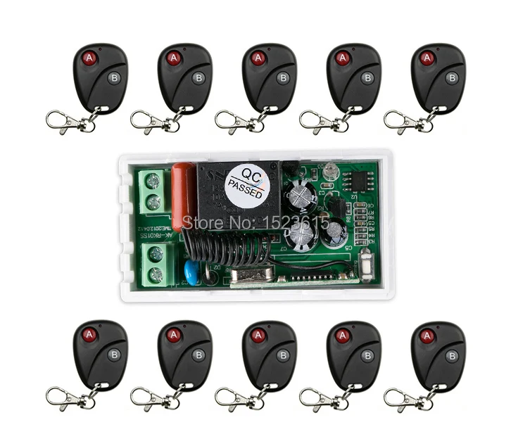 

most simple wiring AC220V 1CH RF Wireless Remote Control Switch System Transmitter with Two-button Receiver Smart Home Switch