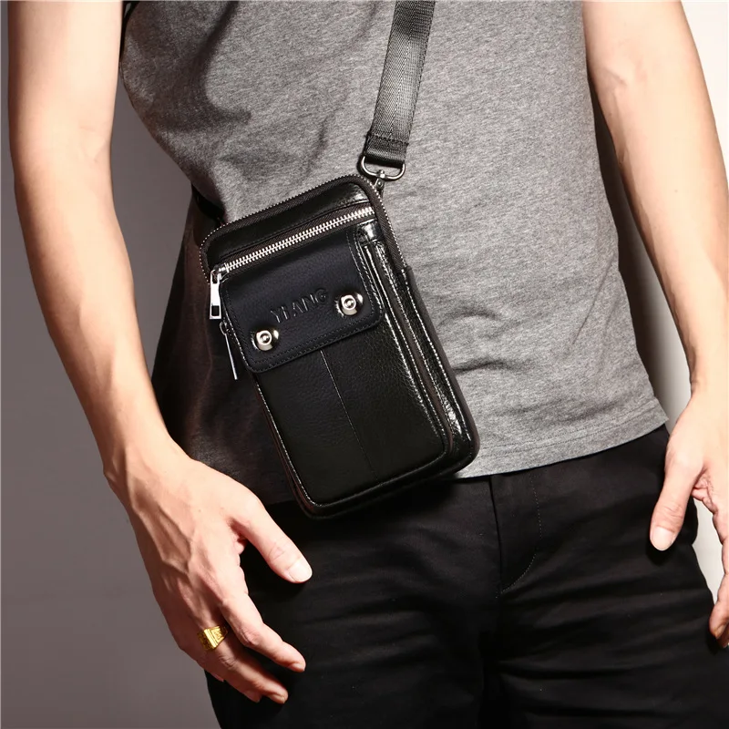 YICHENG оптовая продажа мужские карманы поясные сумки вертикальная мульти-функциональная Корейская версия одно плечо брендовая поясная