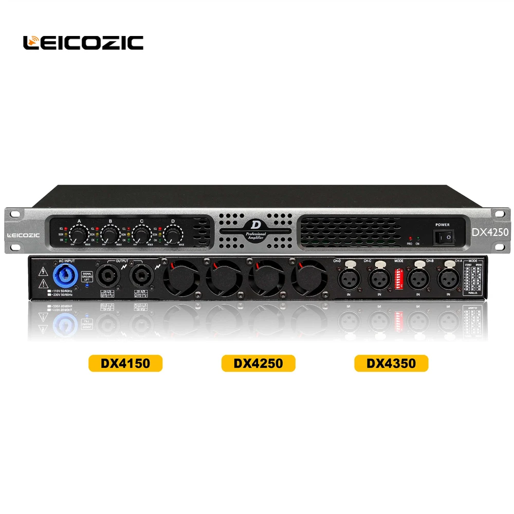 Leicozic DX4250 4x250 Вт Цифровой усилитель RMS 4ohm 400 Вт усилитель класса d amps 4-канальный усилитель мощности Музыкальные инструменты