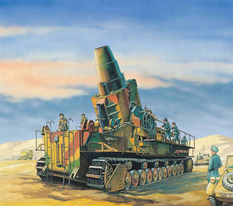

1: 144 German Carl 60 Cm Self-propelled Mortar Military Assembly Model Artillery Cannons 00101