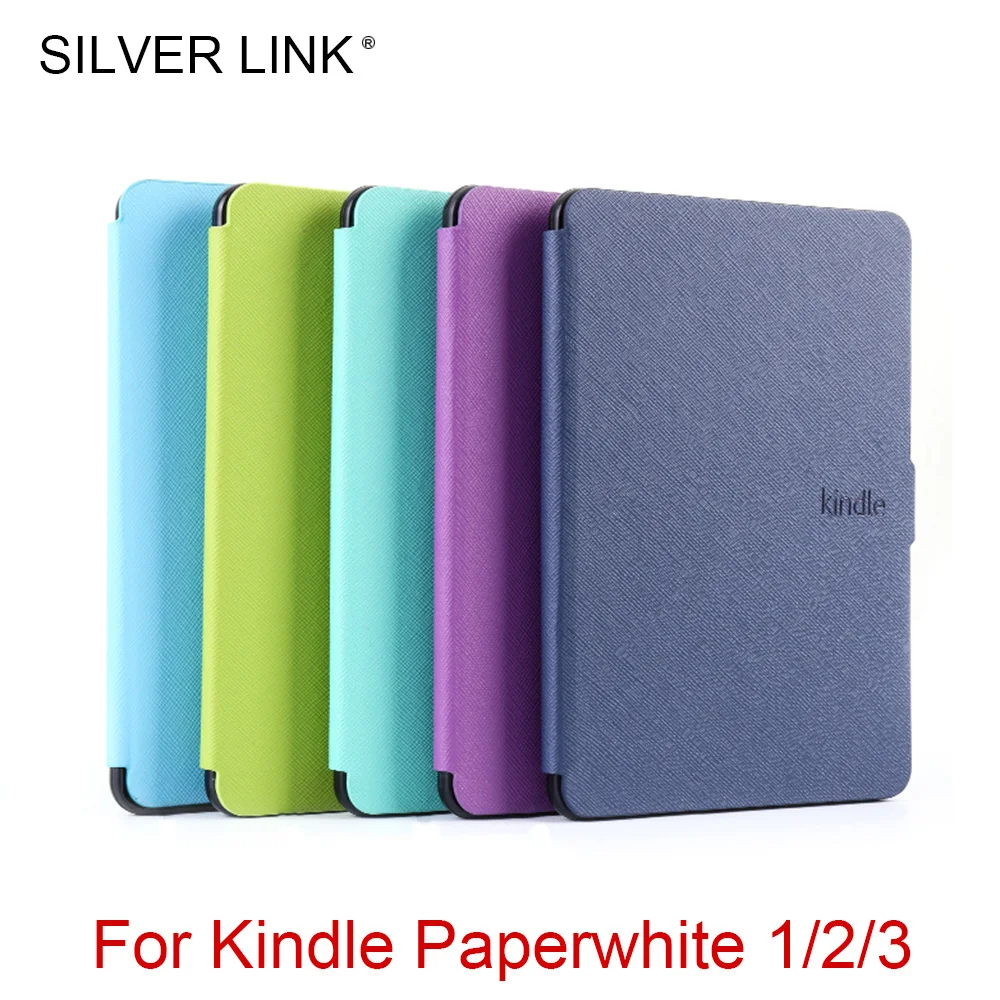 

SILVER LINK 1X Kindle Paperwhite123 PU Case Multicolor Foux Leather Cover For Kindle Skin Auto Sleep/Wakeup Hard Shell Protector