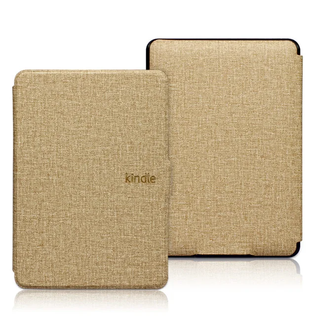 Для всех-New Kindle чехол ткань текстура PU кожаный умный чехол PC задняя твердая Крышка для всех-New Kindle 10th выпущен - Цвет: Gold