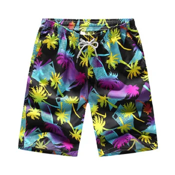

Floral Mens Shorts Summer Beach Board Shorts Hawaiian Drawstring Straight Loose Beachshorts Bermuda Men Print Mens Boardshorts