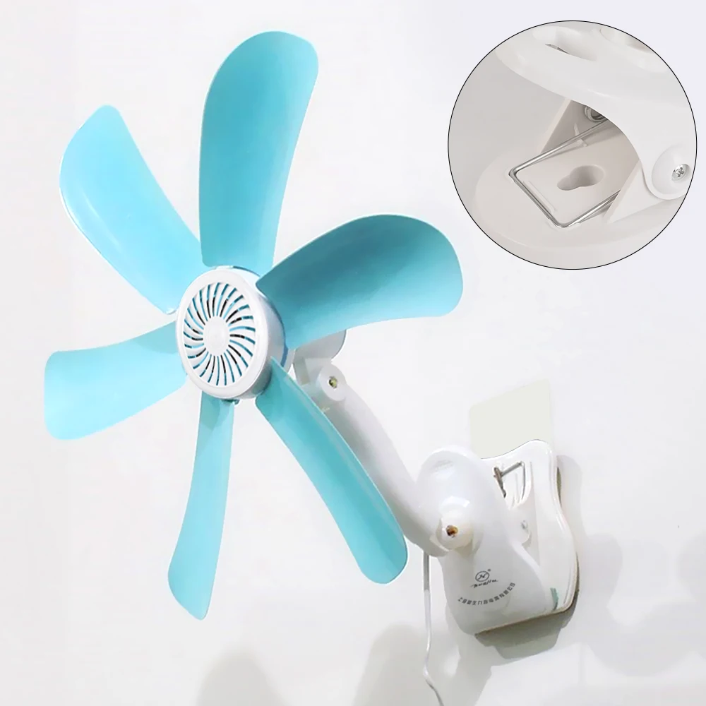 EU/US/AU Plug Multifunction Wall Hanging Table Holder Fan Household Hot Quiet 5 Leaves Electric Clip Fan Summer Cooler Clip Fans