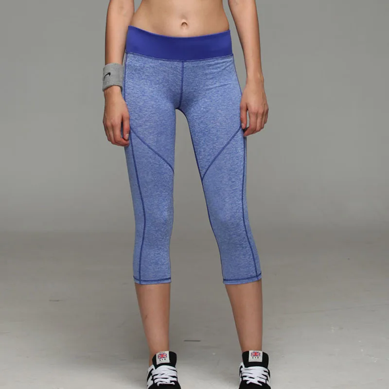 

Women Capri Legging Yoga 7 Cropped Pants Sports Athletic Gym Workout Fitness Compression trousers Slim Legging