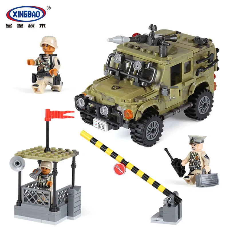 

XingBao 06012 497Pcs Genuine Military Series The Ryan Car Set Building Blocks Bricks Toys Educational Funny Gifts to Children