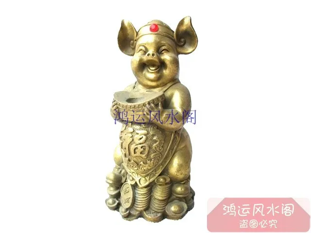 

Bronze statue copper fu pig ingot lucky zodiac pig crafts decoration