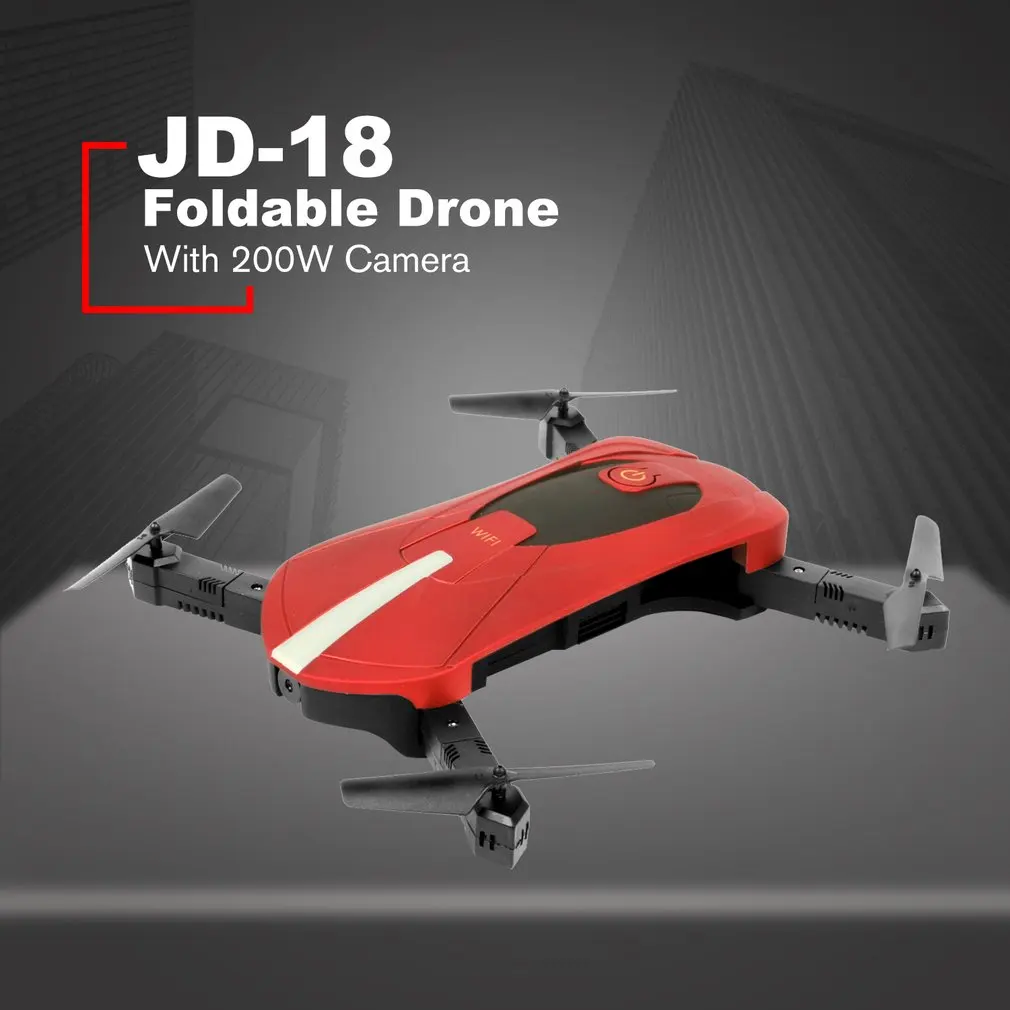 JD-18 2,4G Wi-Fi FPV 200W Камера Складная 6-Axis Gyro RC Дрон Квадрокоптер с дистанционным управлением и 3D-Flip удержания высоты «Безголовый» режим