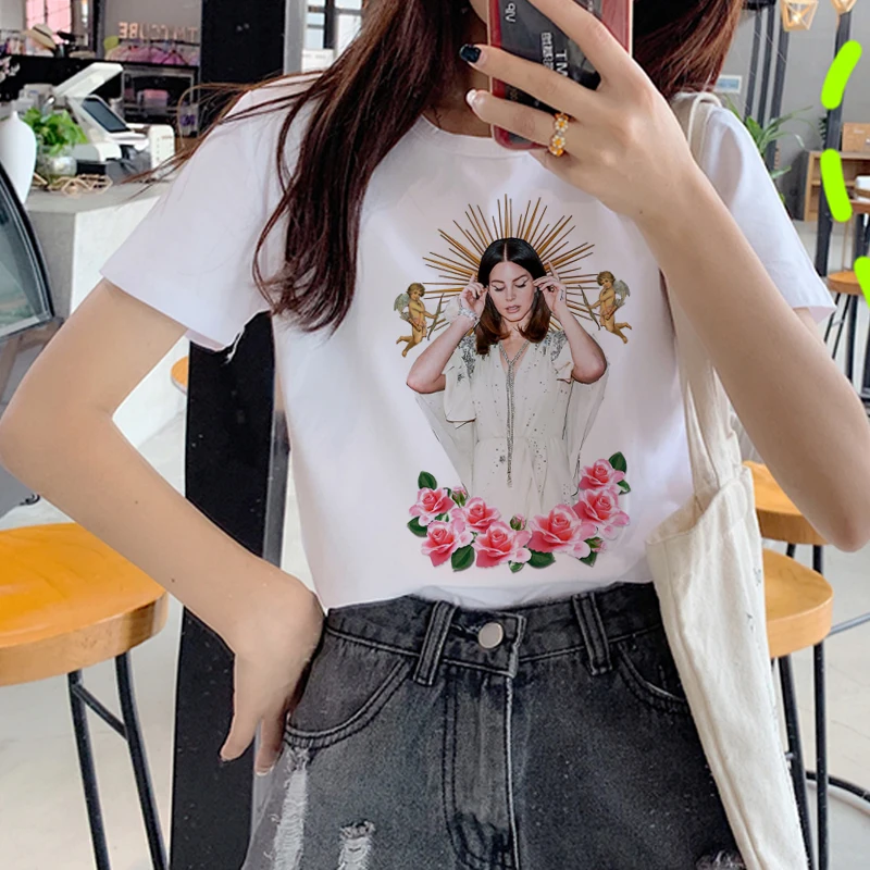 Женская футболка с забавным принтом Lana Del Rey Harajuku Ullzang для фанатов 90s графическим