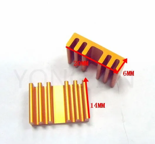 

10pieces Extruded Aluminum 20*6-14mm Heat Sink, CPU GPU Chip VGA RAM LED Radiator IC, REFRIGERATOR