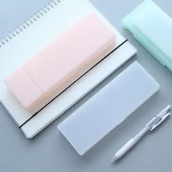 

Coloffice Multifunction Simple Style Creative Pencil Case Semi-transparent Scrub Storage Pencil Case Students Stationery 1Piece