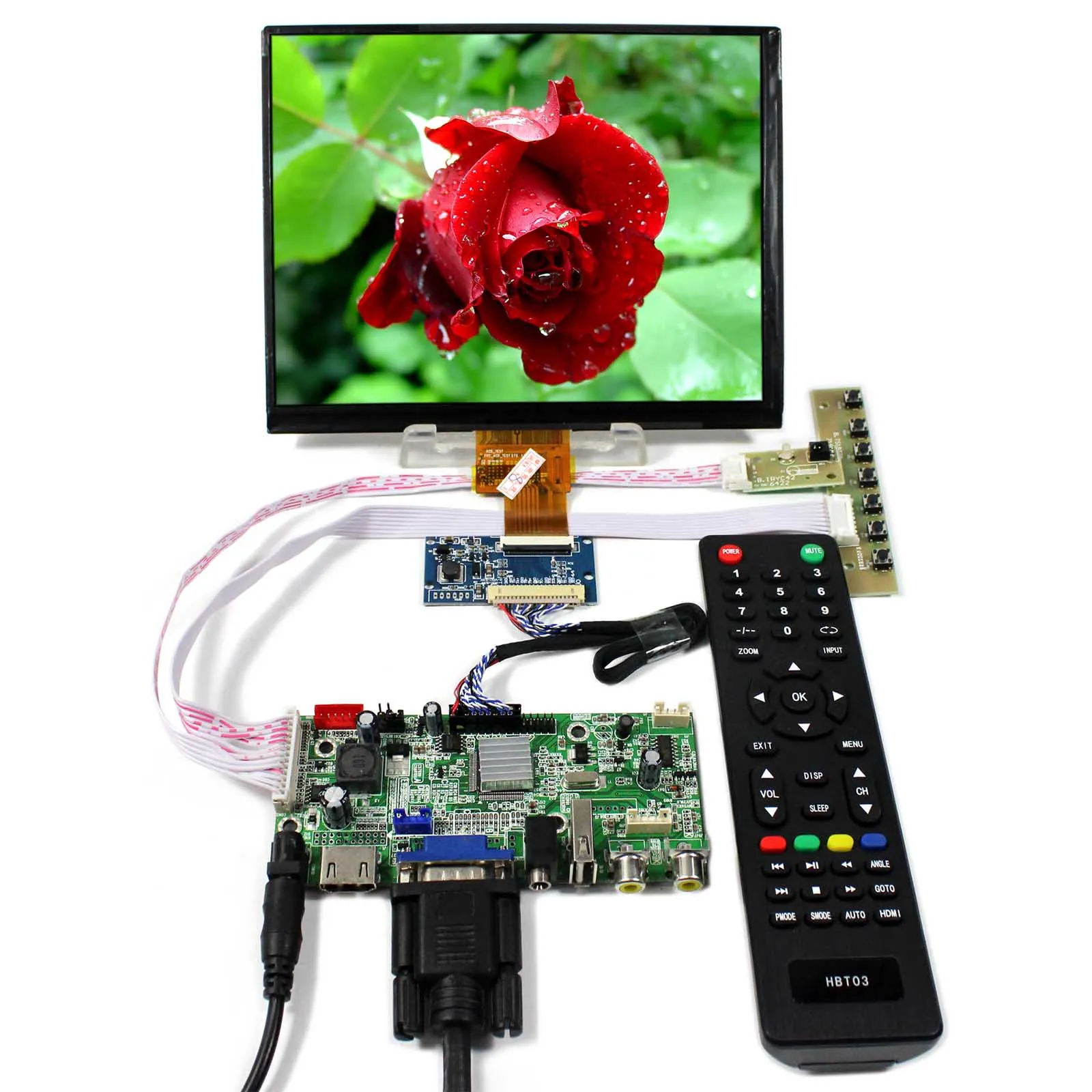  HDMI + VGA + AV + Audio + tarjeta controladora LCD con USB 8 