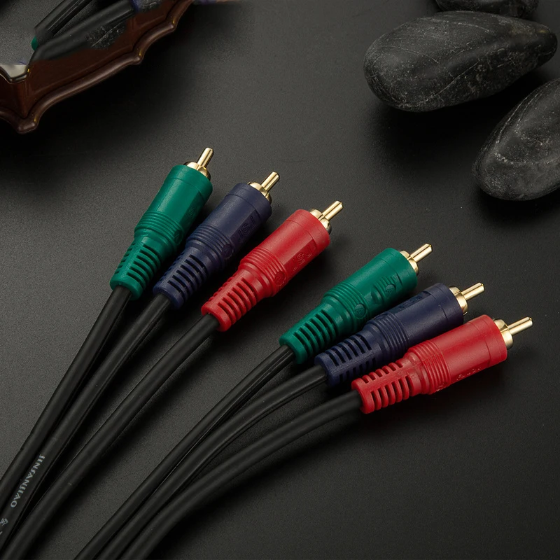 Позолоченный кабель GUSUO Ypbpr 3RCA к 3 RCA RGB M/M композитный AV Аудио Видео RC Adpater 1 8 м 30