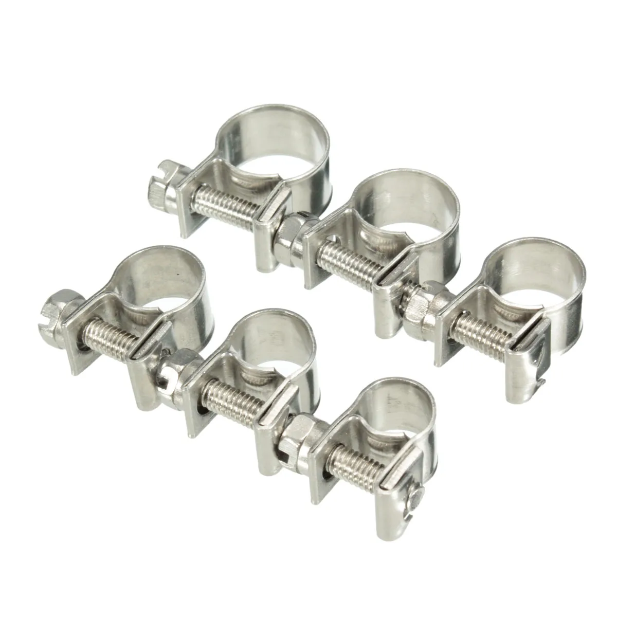 5Pcs/set Mini Hose Clamps Stainless Steel Fuel Line Pipe Hose Clamp