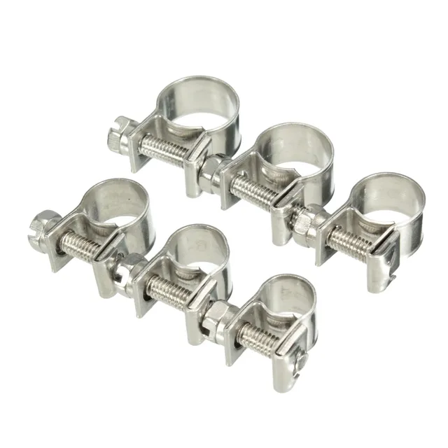 5Pcs/set Mini Hose Clamps Stainless Steel Fuel Line Pipe Hose Clamp Tube Clip Hardware 6mm 13mm