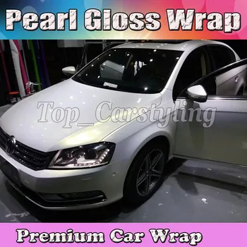 

Gloss Pearl white to gold Car Wrap Pearlecsent with Air Bubble Free Flip Flop car Covering foil PROTWRAPS 1.52x20m/Roll 5x67ft