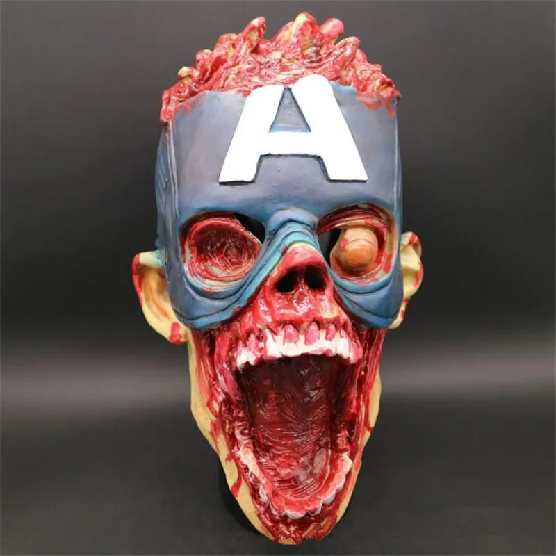 Хэллоуин Мстители Капитан Америка грим Маска танцы вечерние забавная маска террор причудливые игры латекс страшные шалости крови капюшоны