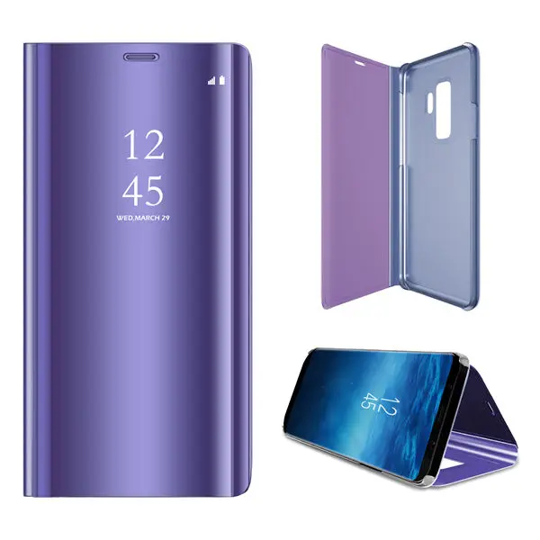 Smart Sleep вид Чехол для samsung Galaxy Note 10 Plus pro 9 8 S10 S9 S8 плюс S6 S7 край A5 A6 A6S A7 A8 A9 звезда флип бодрствования чехол - Цвет: purple