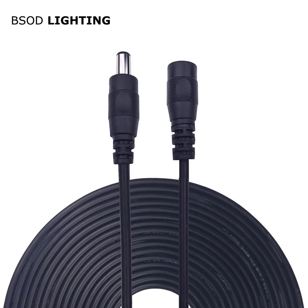 

BSOD DC Extension Cable 1 Meter Power Cord 5.5*2.1mm Male to Female Power Adapter Wire No Welding for Camera DVR Led Strip