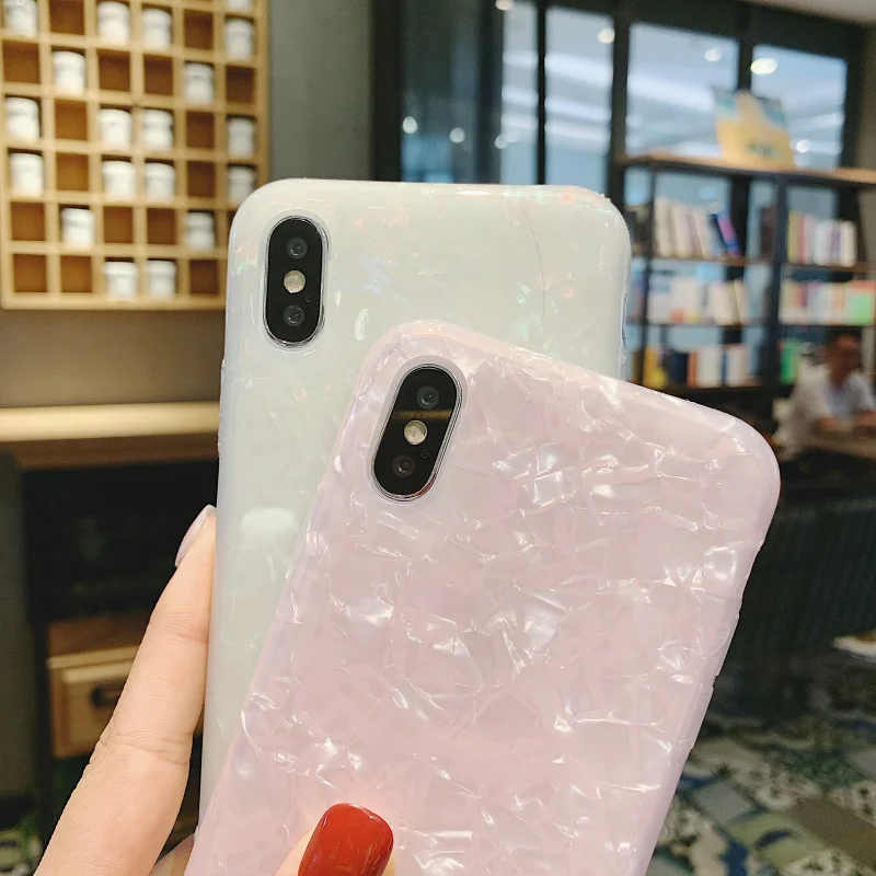 case for iphone 13 pro max Glossy Marble Case For iPhone 13 12 11 Pro Max 6 7 8 Plus XS Max XR Bling Conch Shell Silicone Glitter Soft TPU Shockproof Cover best cases for iphone 13 pro max