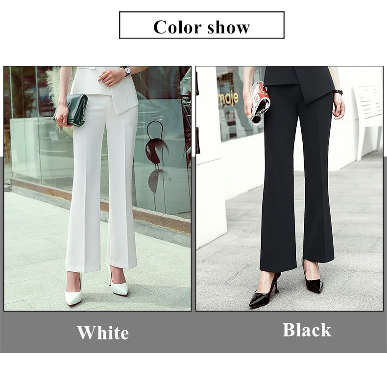 NAVIU Модные женские широкие брюки размера плюс Occupation OL Осенние новые корейские офисные женские узкие брюки средней талии черные белые
