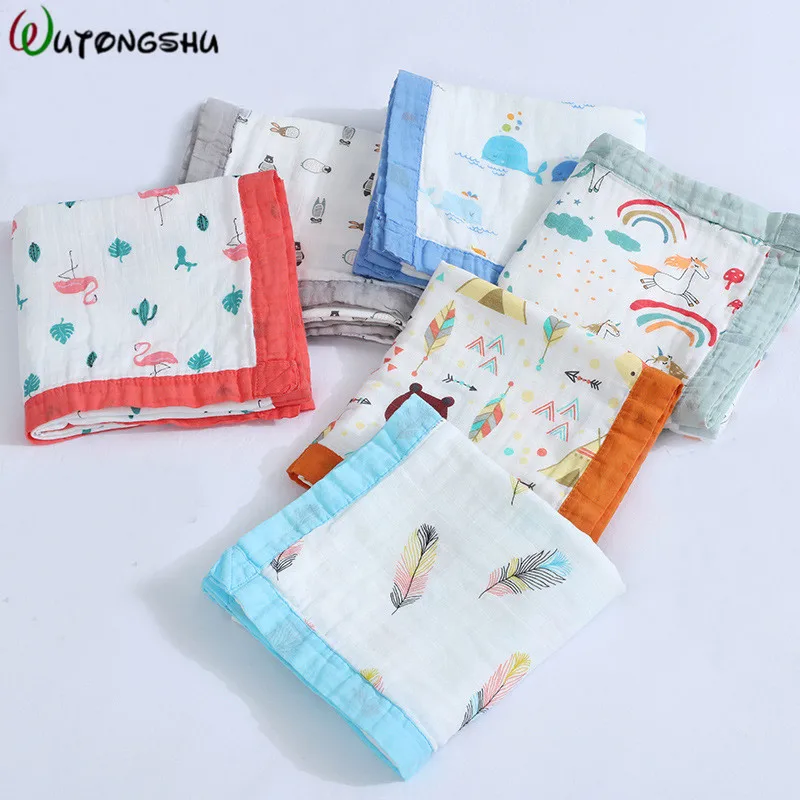 

4 Layers Bamboo Baby Muslin Blanket Newborn Swaddles Soft Newborn Blankets Bath Gauze Infant Wrap Sleepsack Multi-use Diaper