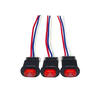

Motorcycle Switch Double Flash Warning Emergency Lamp Signal Flasher 3 Wires Built-in Lock Switch Button
