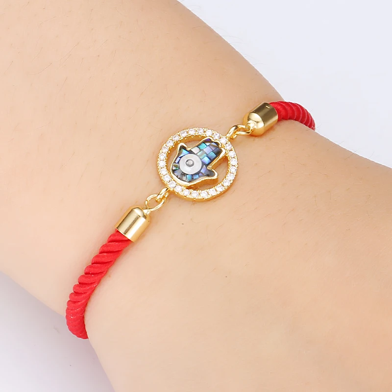 

Micro Zircon Turkish Evil Of Eye Bracelet Red Thread Rope String Braid Bracelets For Men Women Lovers Gifts