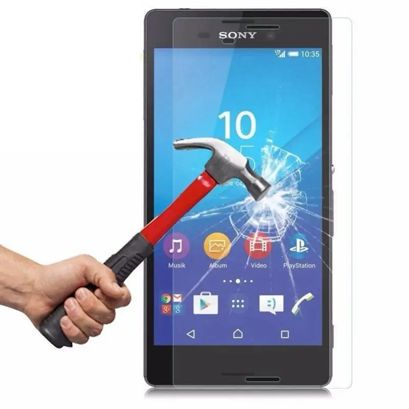 Закаленное Стекло для sony Xperia E3 E4 E4G E5 M2 M4 M5 C3 C4 C5 T2 T3 Экран защитная плёнка для НУА Вэй для dvb T C E на возраст 3, 4, 4G, 5 м 2