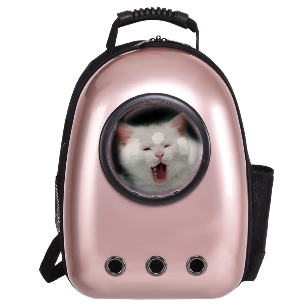 

Transportin de viaje para gatos o pequenos perros Mochila ligero impermeable respirable ABS Dorado PS6349GD