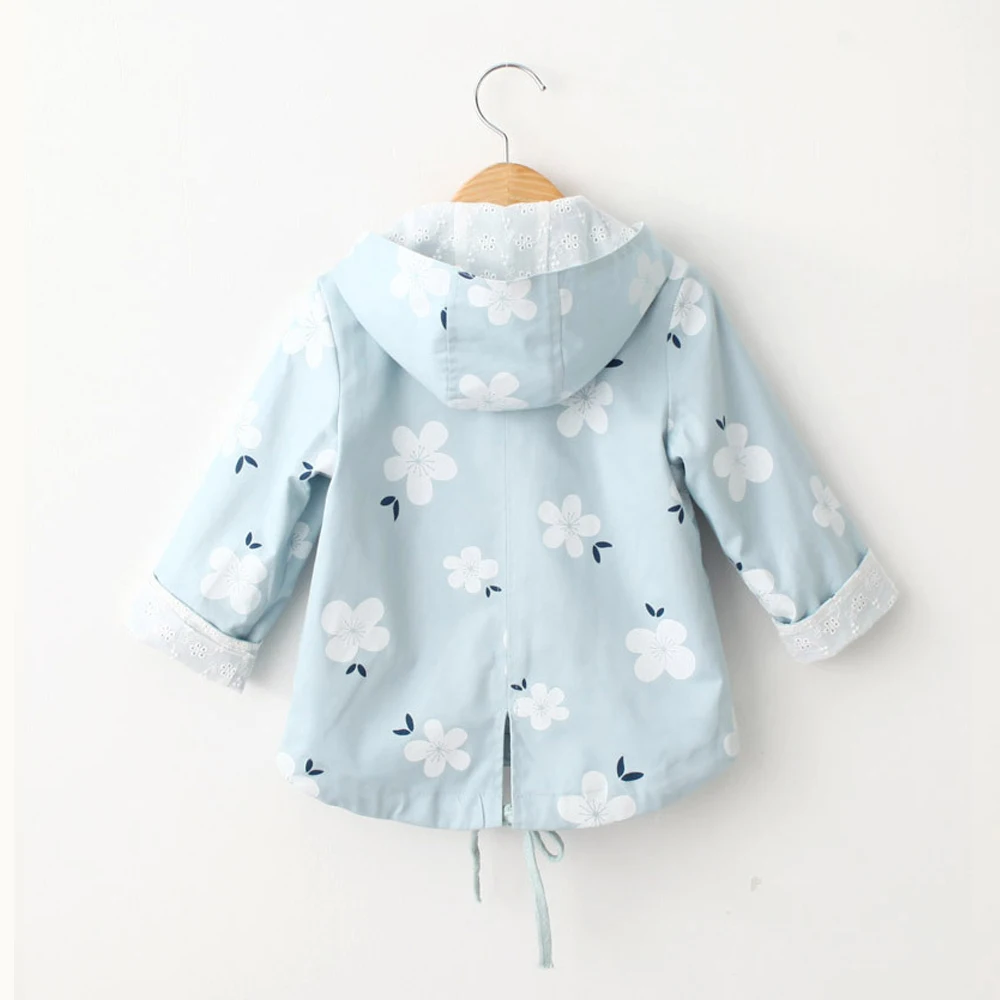 Babyinstar/Детские Плащи для девочек 2018 Новый Toddle Девушки и пуговицы Цветочный принт