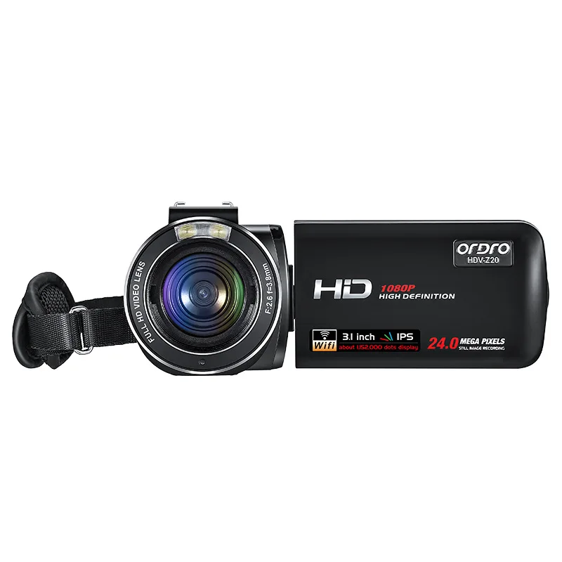 Цифровая видеокамера ORDRO HDV Z20 1080P 24 МП с сенсорным экраном 3 0 дюйма 16 кратный