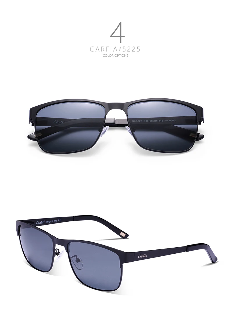 Carfia, мужские поляризованные солнцезащитные очки в стиле стимпанк, винтажные Квадратные Солнцезащитные очки для женщин и мужчин, сплав, Золотая оправа,, УФ-защита CA5225