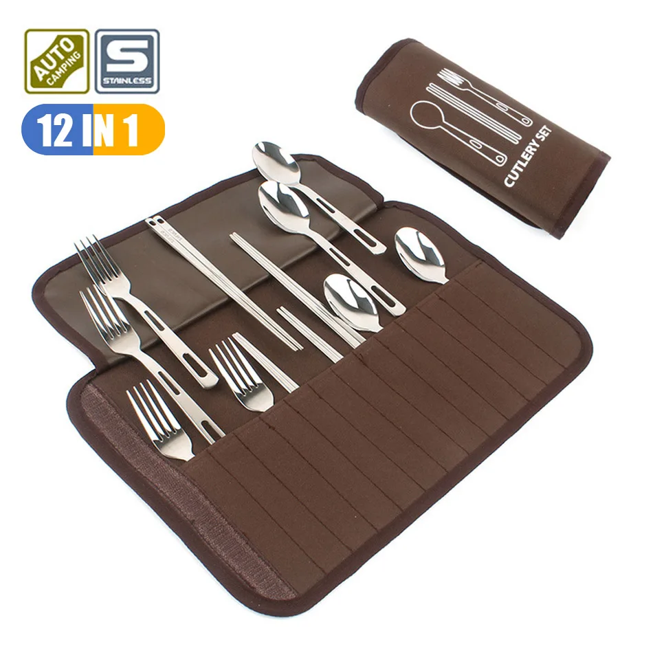 

Camping Cookware Picnic Set Tableware Cutlery Ourdoor Kamp Malzemeleri Cocina Spoon Fork Chopsticks Equipment Cooking