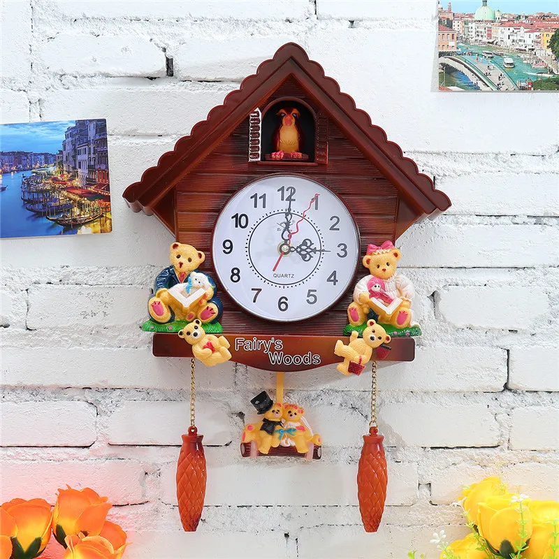 Ретро Винтажные деревянные часы Cuckoo ручная работа резьба гостиная настенные часы качели таймер будильники интерьерные украшения инструменты