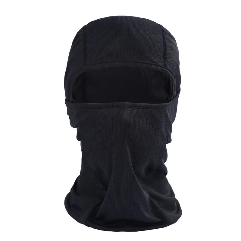 New Outdoor Face Mask Motorcycle Full Face Mask Balaclava Ski Neck Protection Windproof Sun Protection Mask 8Colors Hot - Цвет: Черный