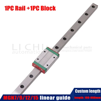

1PCS MGN linear guide 300mm 400mm 500MM 600MM 700MM with 1pcs MGN slider MGN7C MGN7H