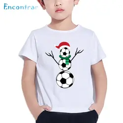 Веселая Рождественская Детская футболка с рисунком снеговика, летние топы с короткими рукавами для маленьких девочек, повседневная