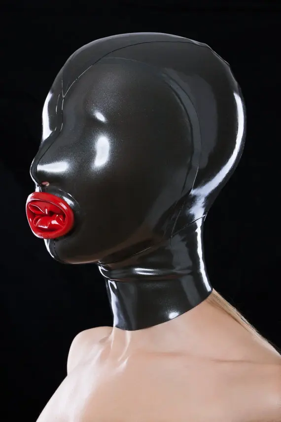 Sexy-Black-Latex-Mouth-Condoms-Hood-Mask-Fetish-Hood-Rubber-with-Back-Zipper